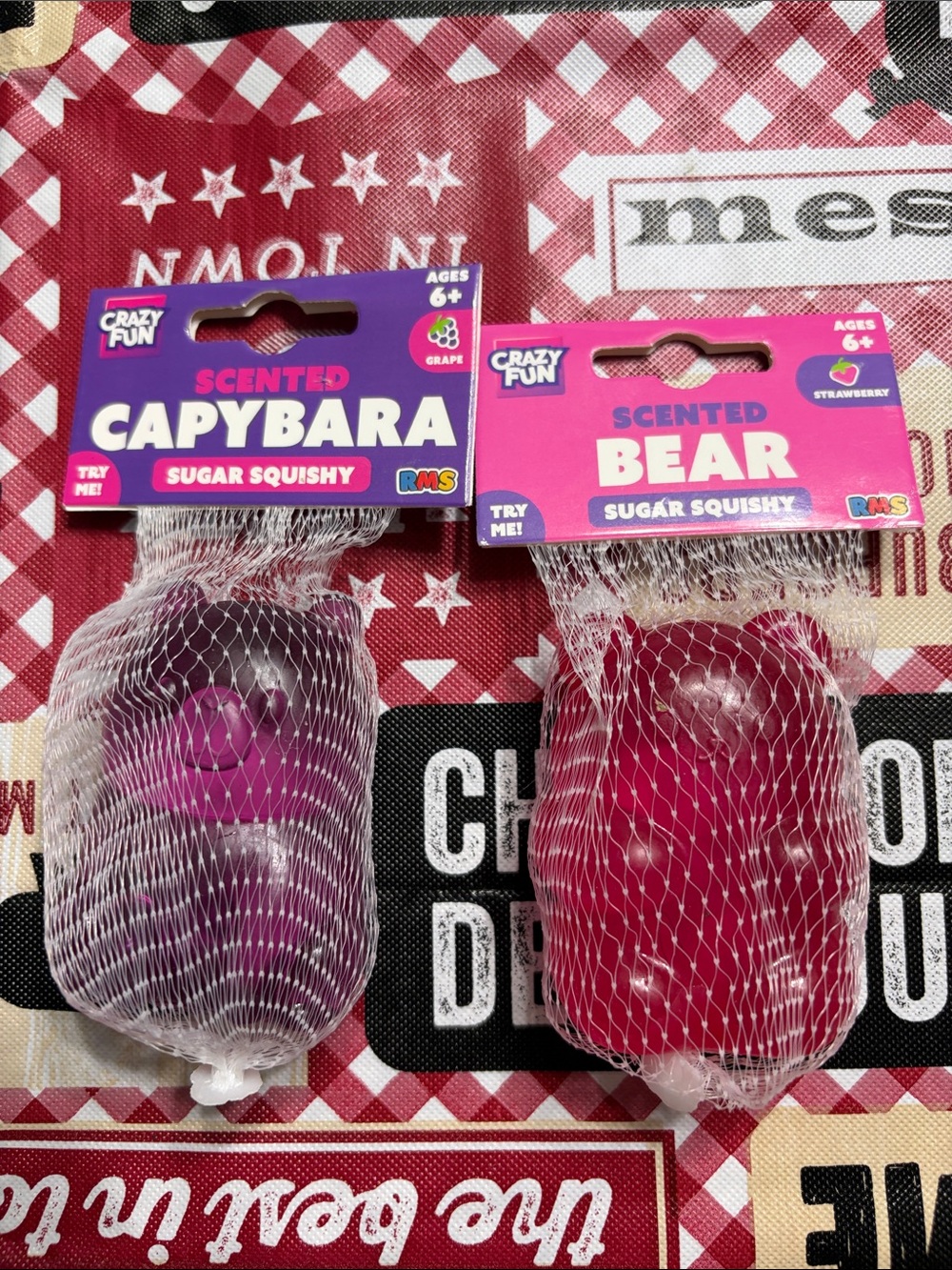 Scented Capybara & Bear Squishy Toys - Purple & Pink